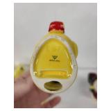 Elaine Vintage Ceramic Egg Cups - Bird Motif Set in Pink & Yellow