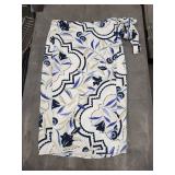 Ann Taylor Petite Palm-Tree Embroidered Top (8P) & Abstract Print Maxi Dress (10P)