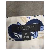 Ann Taylor Petite Palm-Tree Embroidered Top (8P) & Abstract Print Maxi Dress (10P)