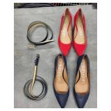 Calvin Klein Gabrianna Pumps - Navy & Red - US 6.5 (2 Pairs) & Belts