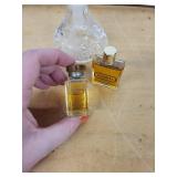 Crystal Perfume Decanter with Hermes Equipage & Aramis Miniature Bottles