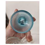 Longaberger Egg Cups - Vintage Clear & Blue Glass Set of 5