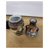Goldcastle Hand-Painted Japan Ceramic Vases & Glass Bottles (Lot of 4)
