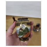 Goldcastle Hand-Painted Japan Ceramic Vases & Glass Bottles (Lot of 4)