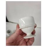 Dunn Bennett Co. Egg Cups - Vintage White with Gold Rim (Lot of 8)