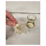 Wedgwood Vintage Egg Cups - Floral Porcelain, England Made