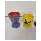 Craft Originals Vintage Wooden Hand Painted Egg Cups (Lot of 5)
