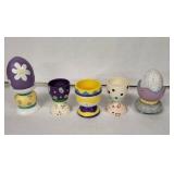 Vintage Egg Cups - Hand-Painted Ceramic 6-Piece Set