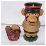 Monkey Egg Cups - Vintage Ceramic Egg Holders (Lot of 2)