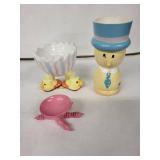 Debbie Munn Egg Cups - 6-Piece Ceramic Set - Vintage Made in China