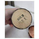 Vintage Egg Cups (Lot of 6) - Hand-Painted Wooden Cartoon Faces - Made in USA