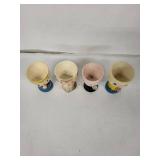 Vintage Faces Egg Cups (Lot of 4)