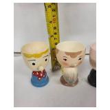 Vintage Faces Egg Cups (Lot of 4)