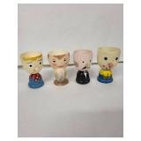 Vintage Faces Egg Cups (Lot of 4)