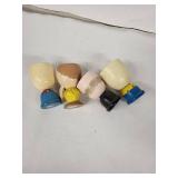 Vintage Faces Egg Cups (Lot of 4)