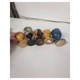 Wooden Egg Cups - Vintage Hand-Painted Set (Lot of 5)