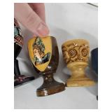 Wooden Egg Cups - Vintage Hand-Painted Set (Lot of 5)