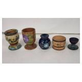 Egg Cups - Vintage Hand-Painted (Lot of 5) Peru