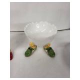 Department 56 Egg Cups - Footed Ceramic Figurines on Colorful Shoes (Lot of 6)