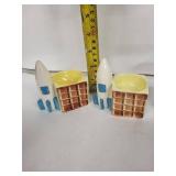 Vintage Egg Cups - Space Rocket & Medical Figures (Lot of 6)