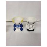 Vintage Egg Cups - Space Rocket & Medical Figures (Lot of 6)