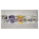 Liette Hand Decorated Egg Cups - Vintage Floral (Lot of 5)