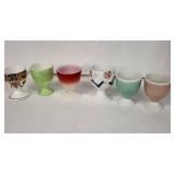 Egg Cups - Vintage Porcelain, Assorted Pastel Glazes (Lot of 6) - Japan