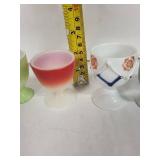 Egg Cups - Vintage Porcelain, Assorted Pastel Glazes (Lot of 6) - Japan