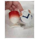 Egg Cups - Vintage Porcelain, Assorted Pastel Glazes (Lot of 6) - Japan