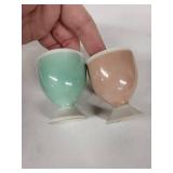 Egg Cups - Vintage Porcelain, Assorted Pastel Glazes (Lot of 6) - Japan