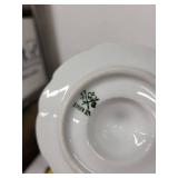 Vintage Egg Cups with Saucers Set - Floral Teacup, Gold-Trim Tall Cup & Plain White Cups