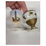 Vintage Egg Cups (Lot of 9) - Transfer Scenes: Brighton, Niagara Falls, Oxford Cathedral - Germany
