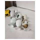Vintage Egg Cups (Lot of 9) - Transfer Scenes: Brighton, Niagara Falls, Oxford Cathedral - Germany