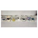 Vintage Hand-Painted Travel Egg Cups - 9-Piece Set