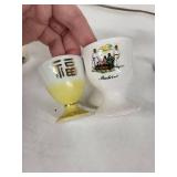 Vintage Hand-Painted Travel Egg Cups - 9-Piece Set