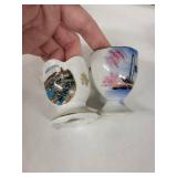 Vintage Hand-Painted Travel Egg Cups - 9-Piece Set