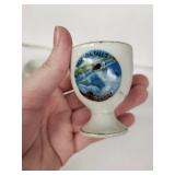 Vintage Hand-Painted Travel Egg Cups - 9-Piece Set