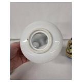 Vintage Egg Cups - 4-Piece Ceramic Set: Striped Pedestal, Woven Basket, Double-Holder, Floral Egg