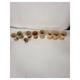 Vintage Wooden Egg Cups Collection - Assorted Styles, Hand-Painted Hearts