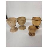 Vintage Wooden Egg Cups Collection - Assorted Styles, Hand-Painted Hearts