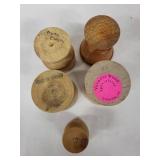 Vintage Wooden Egg Cups Collection - Assorted Styles, Hand-Painted Hearts