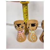 Egg Cups - Vintage Hand-Painted Wooden Figures (Lot of 7)