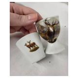 Vintage Egg Cups (Lot of 4) - Duck & Deer Ceramic Set
