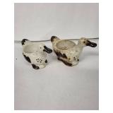 Vintage Egg Cups (Lot of 4) - Duck & Deer Ceramic Set