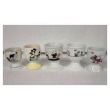 Vintage Egg Cups with Hand Painted Animals (Lot of 5)