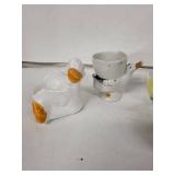 Egg Cups - Vintage Bird-Themed Ceramic Set