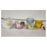 Duck Egg Cups (Lot of 5) - Vintage Ceramic Bird Motif