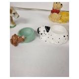 Vintage Ceramic Animal Egg Cups - Dalmatian, Poodle & Cat Figures