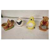 Vintage Animal Ceramic Egg Cups (Lot of 4)