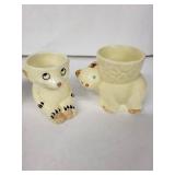 Animal Egg Cups - Vintage Ceramic Set of 4 - England (Lot of 4)